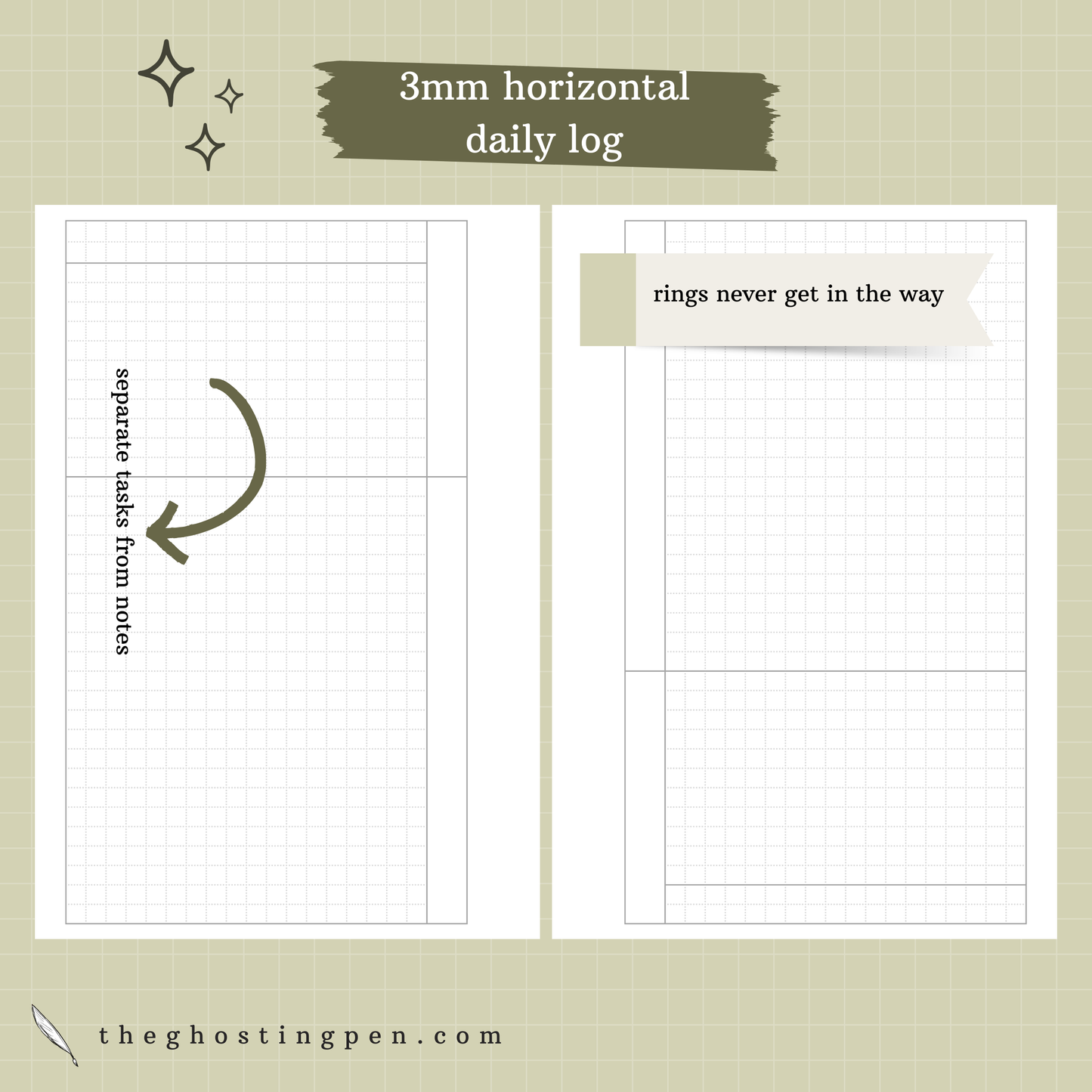 3mm horizontal daily log