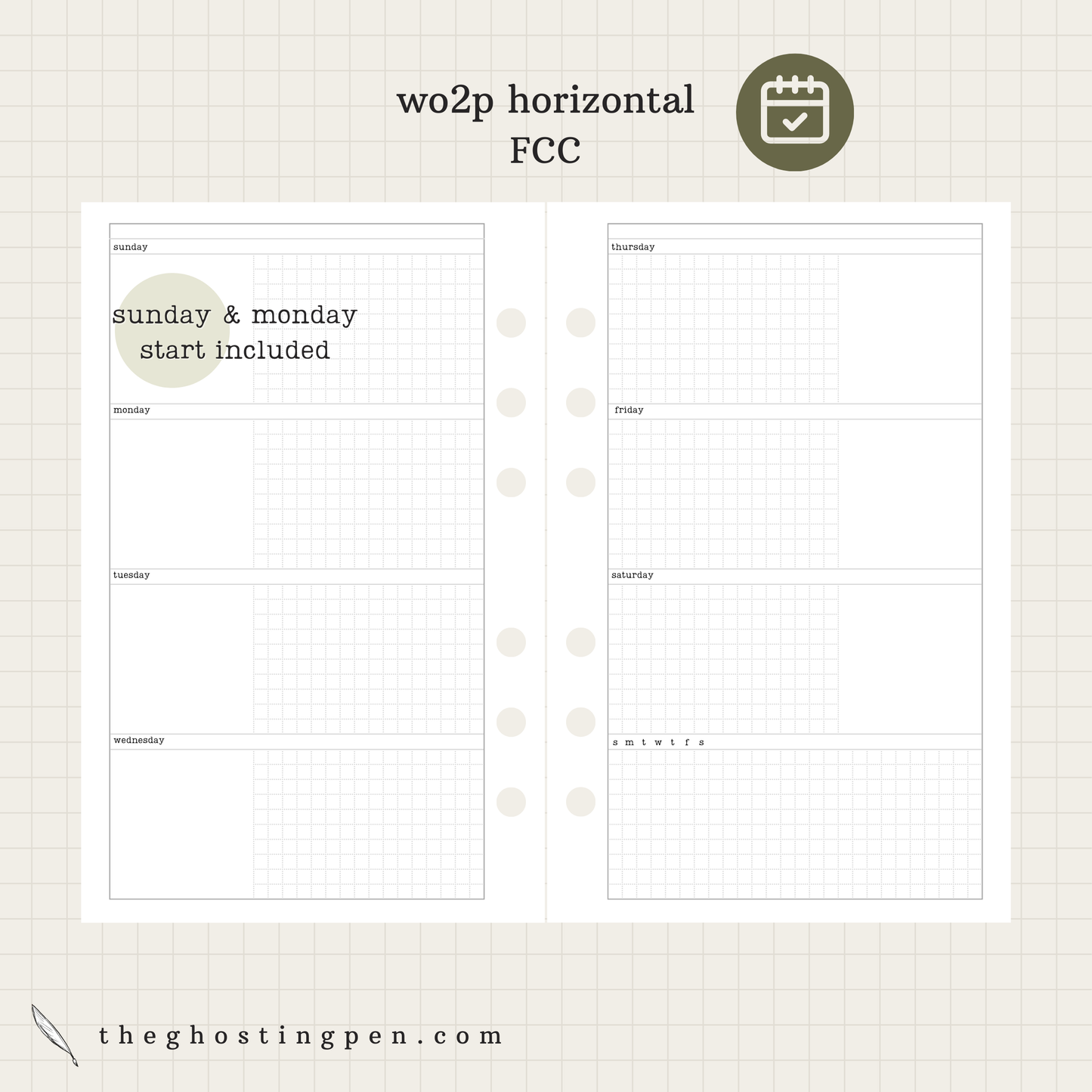 wo2p horizontal + habit tracker