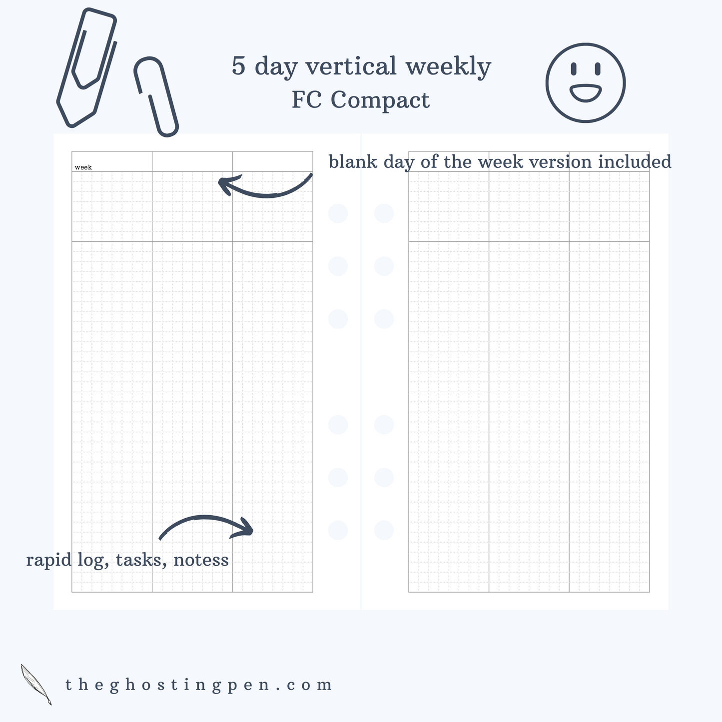 5 day vertical weekly (Lindsey's work weekly)
