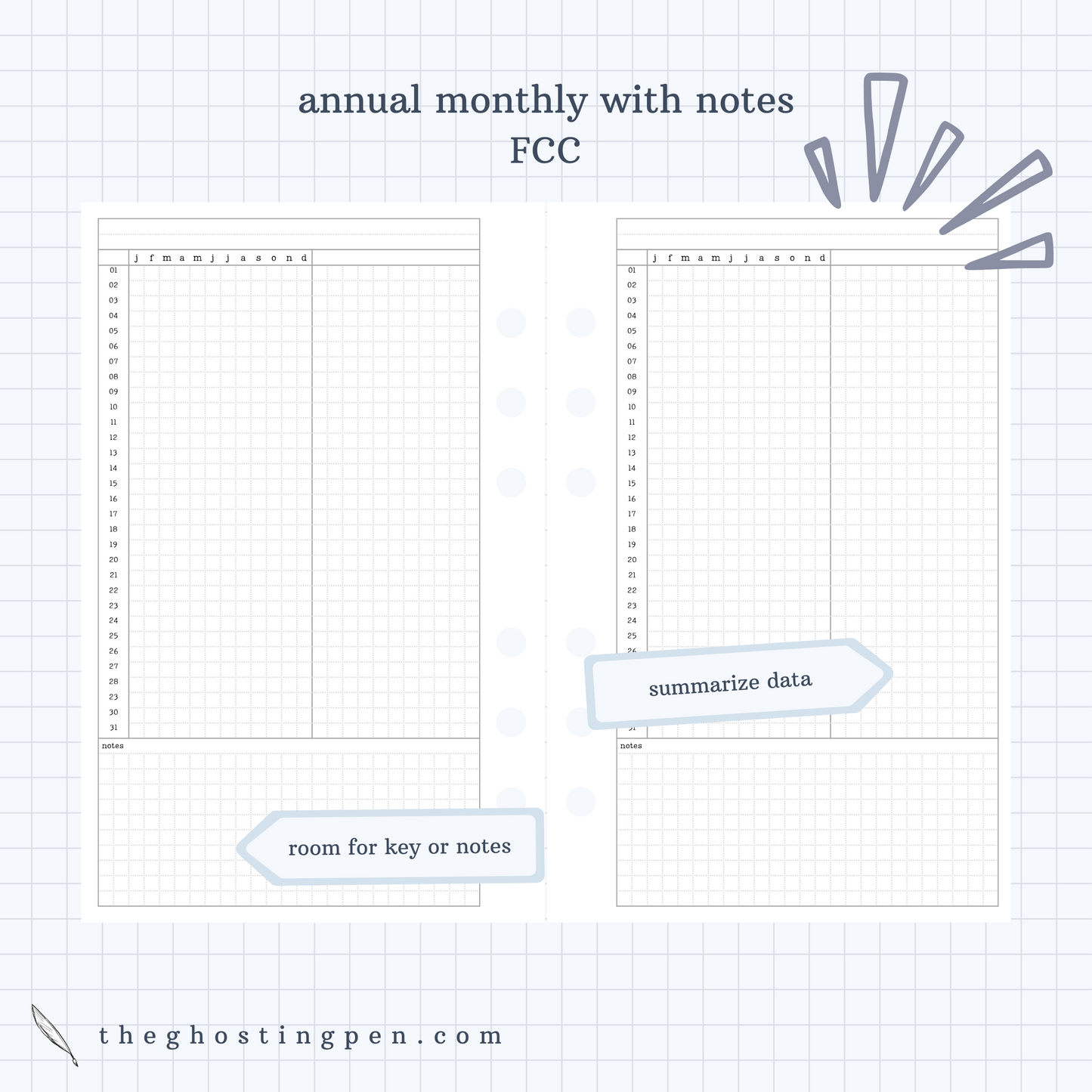 annual monthly with notes