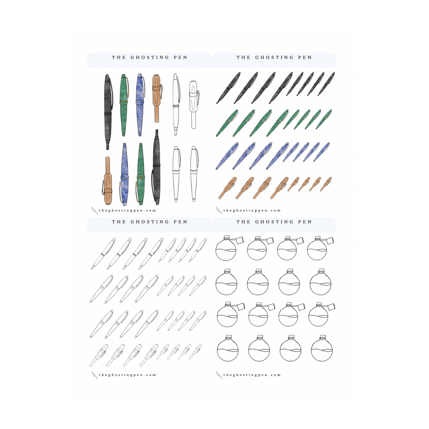 digital doodles fountain pens