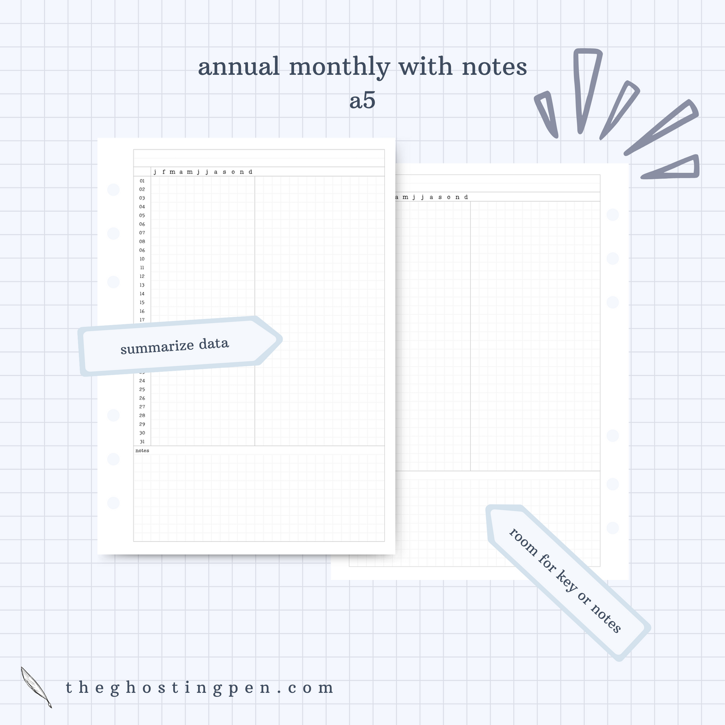 annual monthly with notes