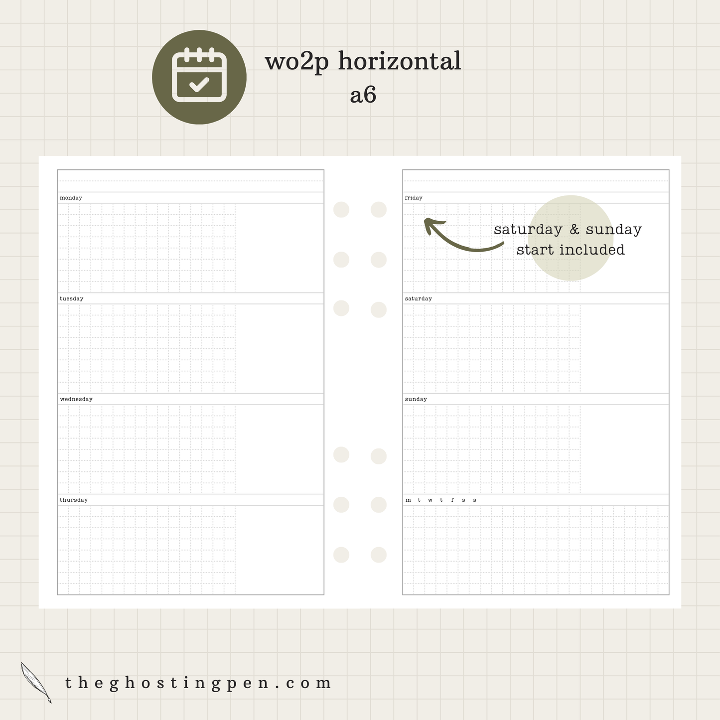 wo2p horizontal + habit tracker