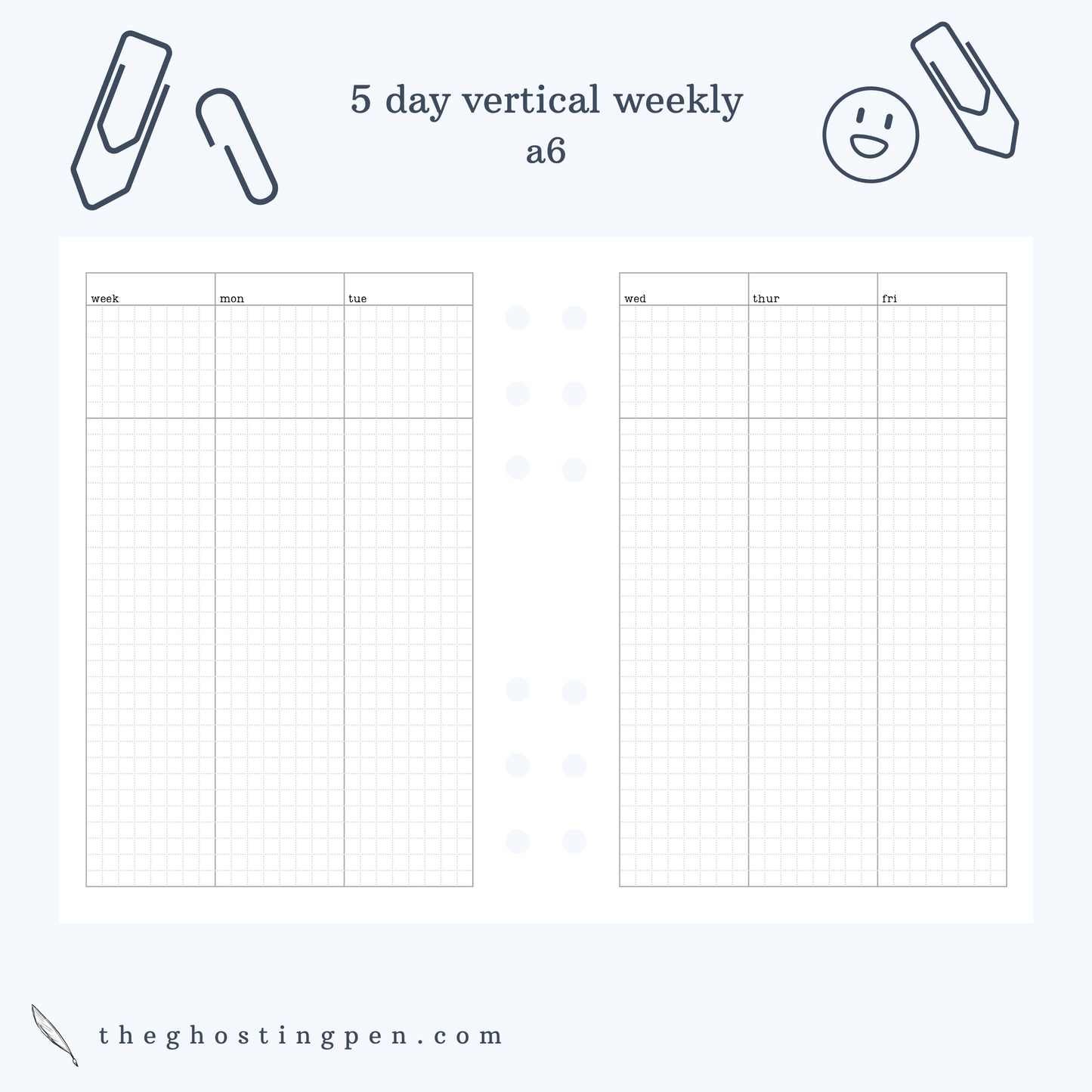 5 day vertical weekly (Lindsey's work weekly)
