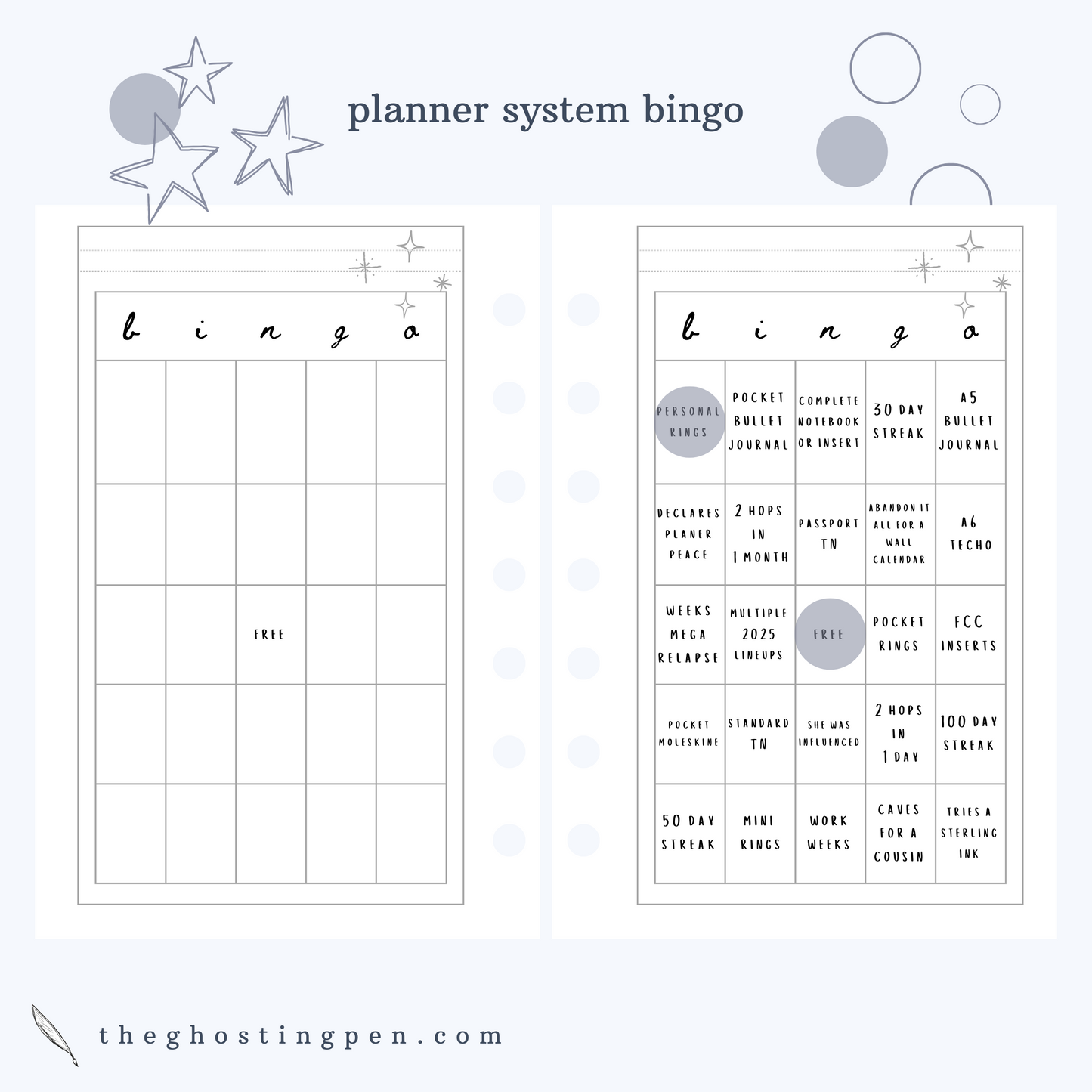 planner system bingo