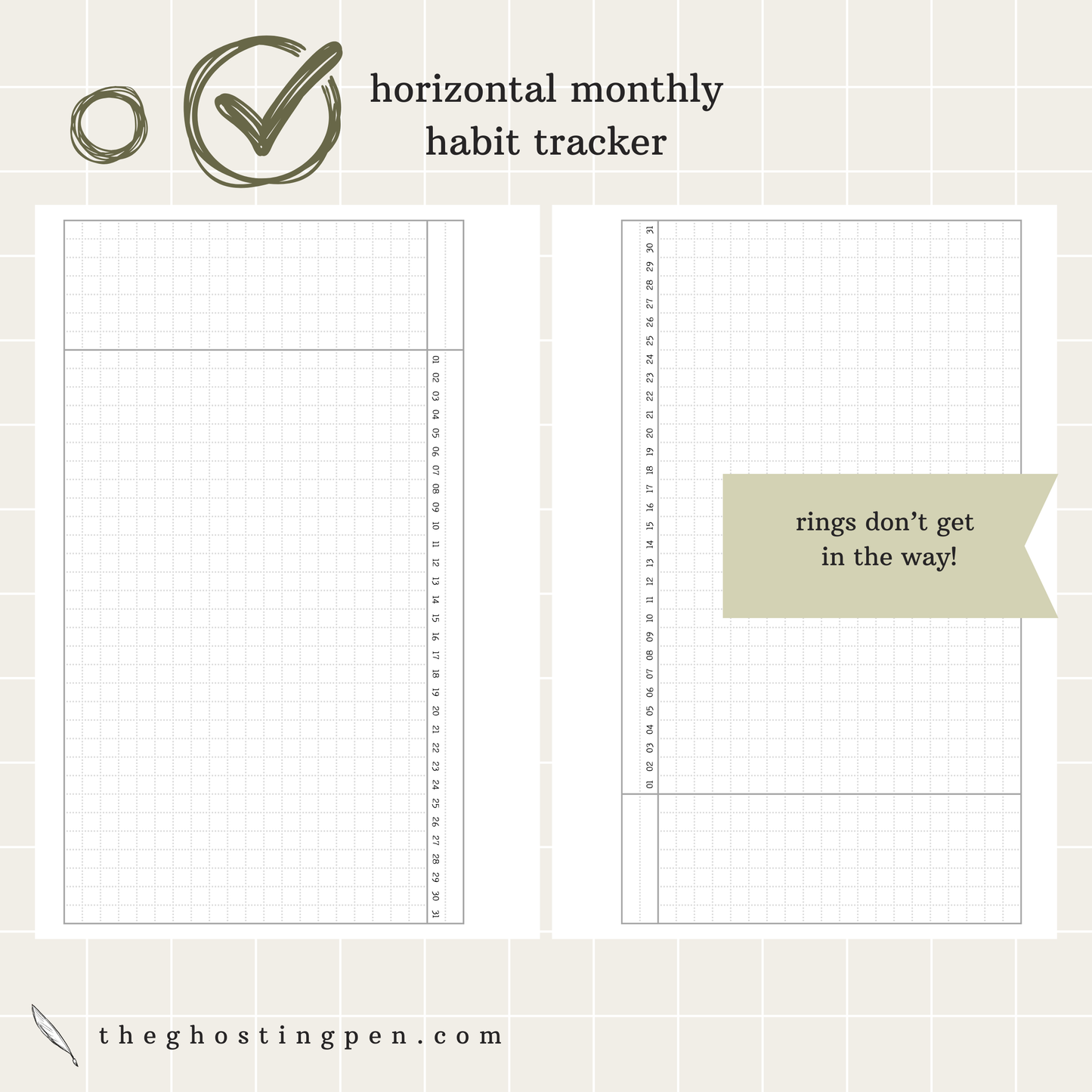 horizontal monthly habit tracker