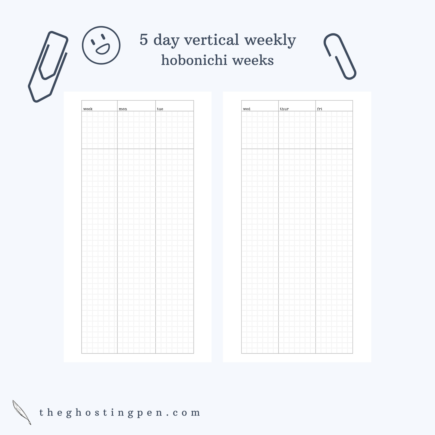 5 day vertical weekly (Lindsey's work weekly)