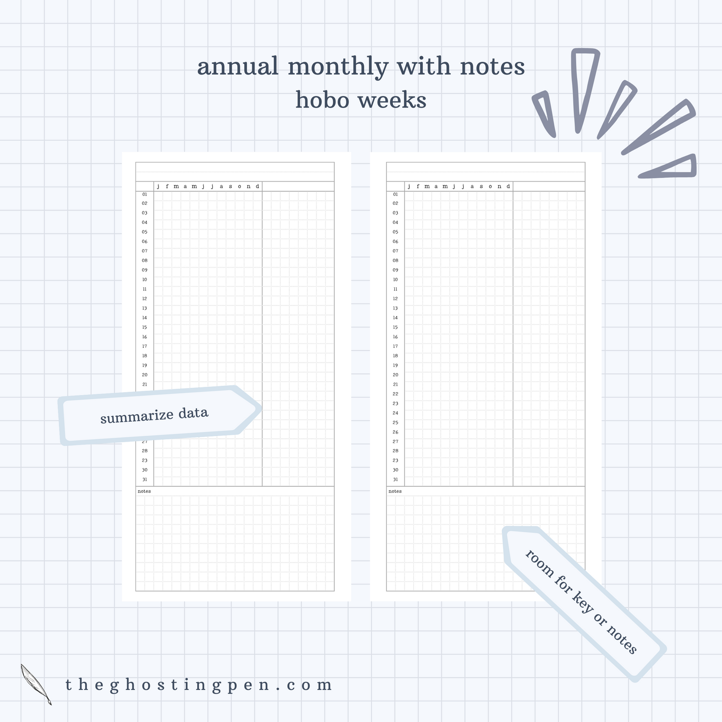 annual monthly with notes