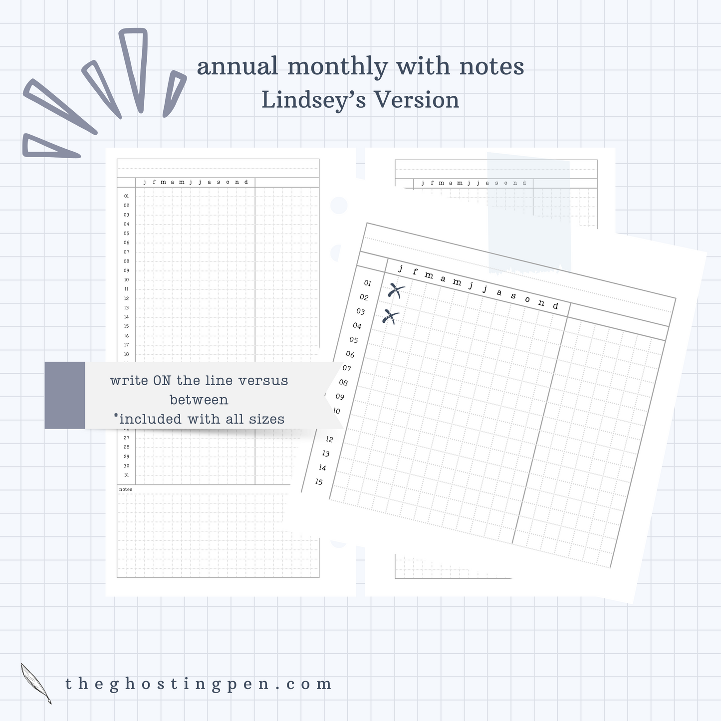 annual monthly with notes