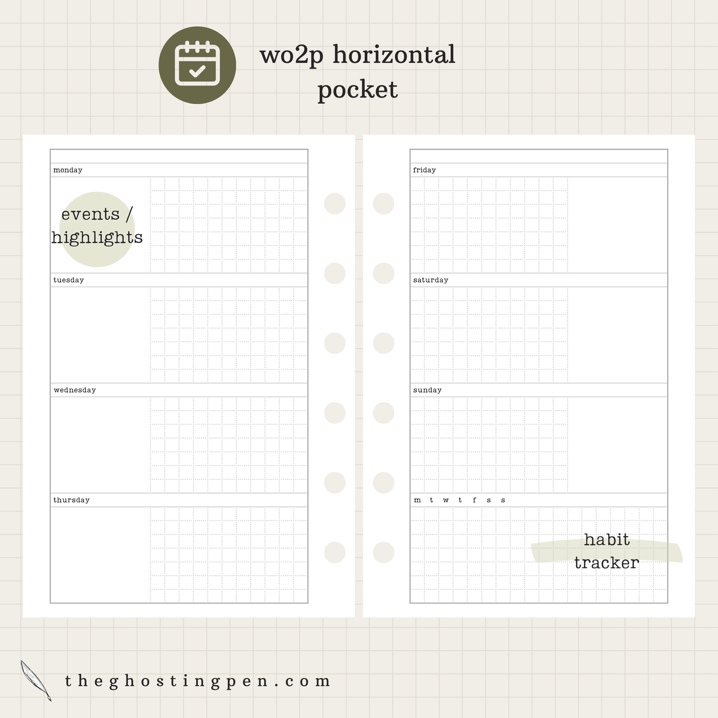 wo2p horizontal + habit tracker