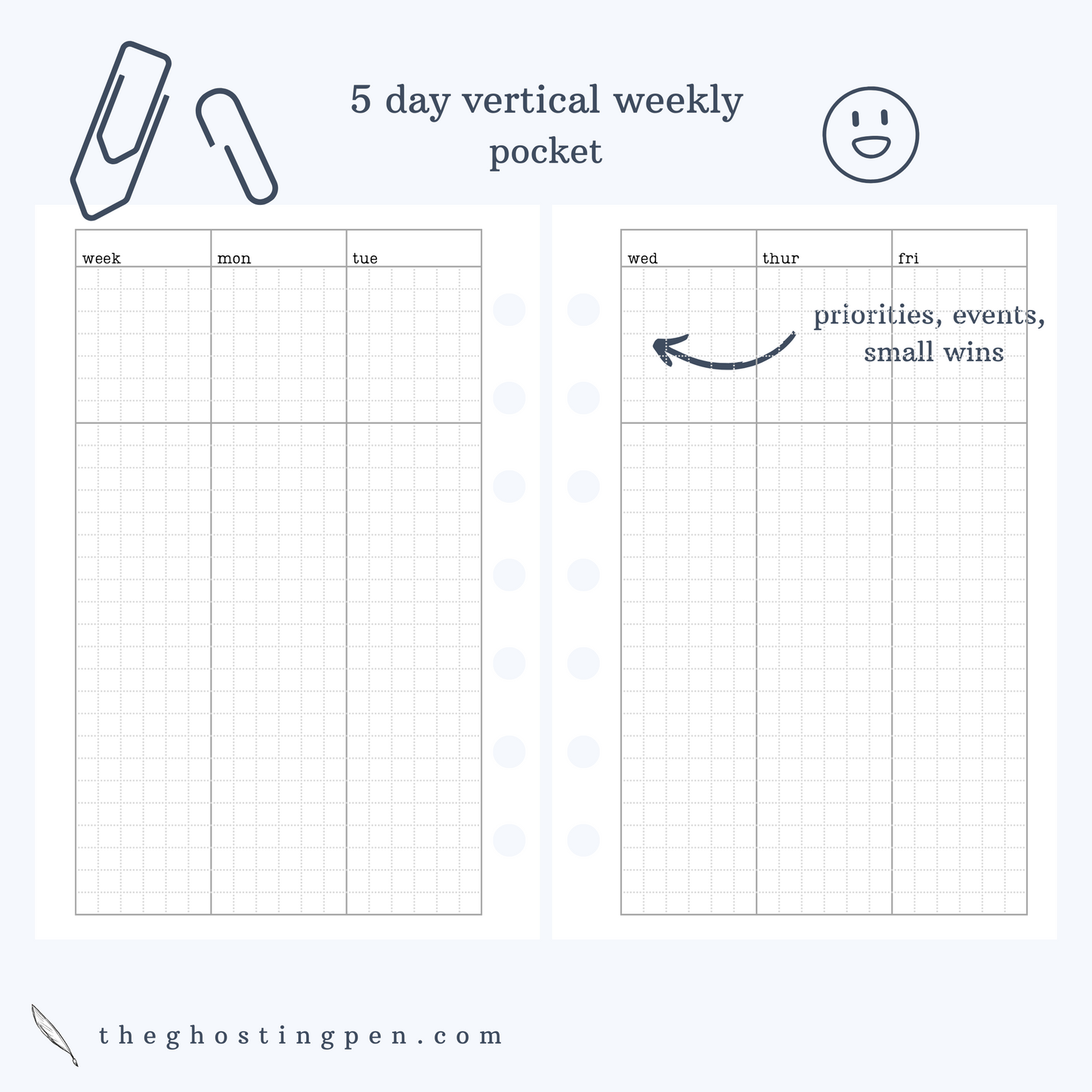 5 day vertical weekly (Lindsey's work weekly)