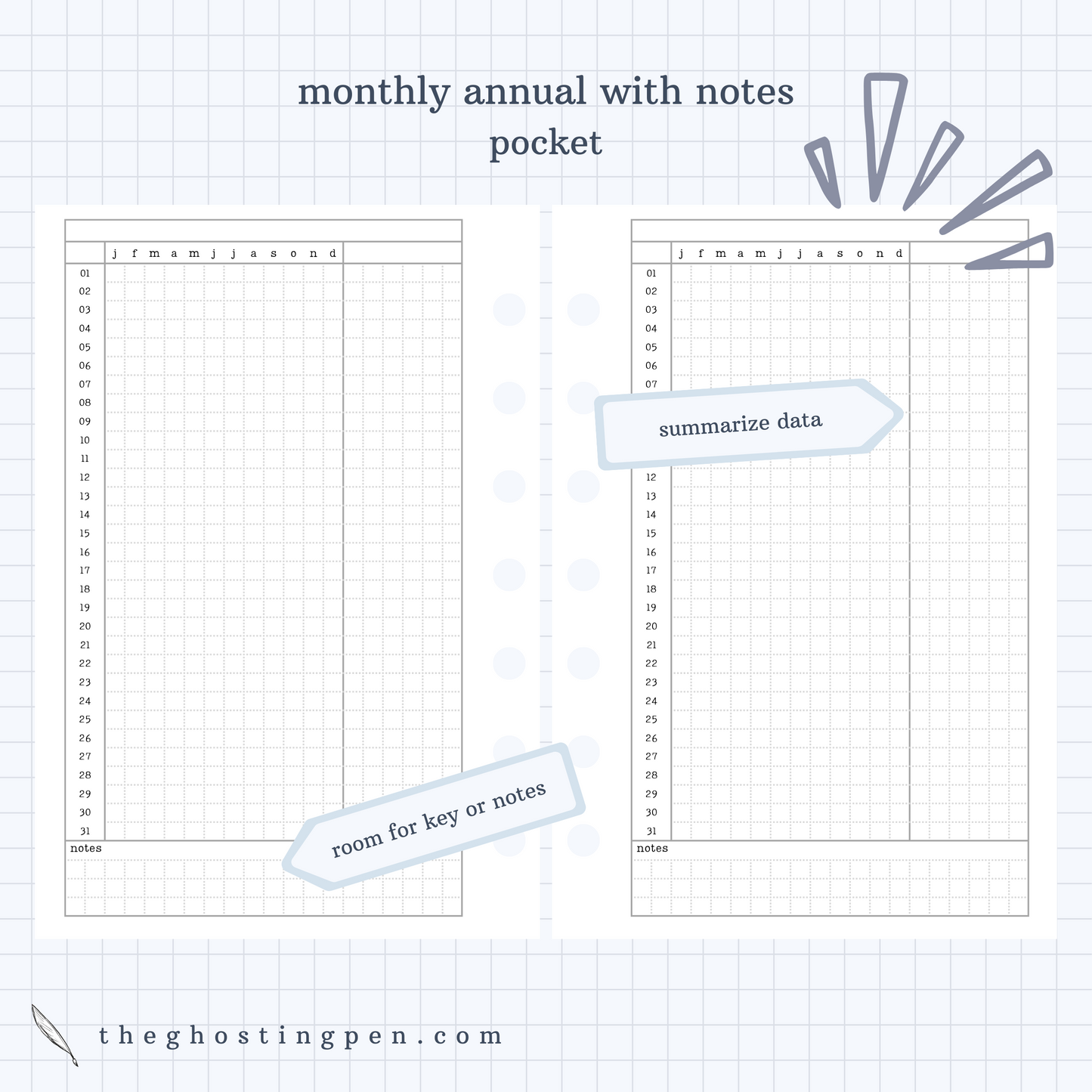 annual monthly with notes