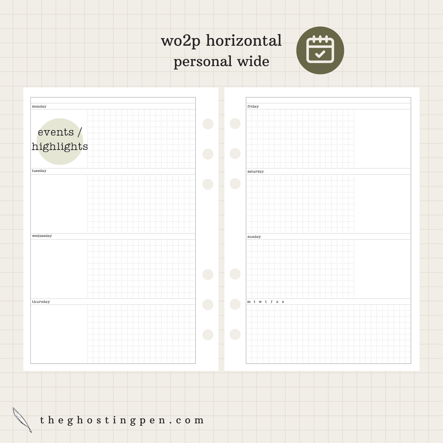 wo2p horizontal + habit tracker