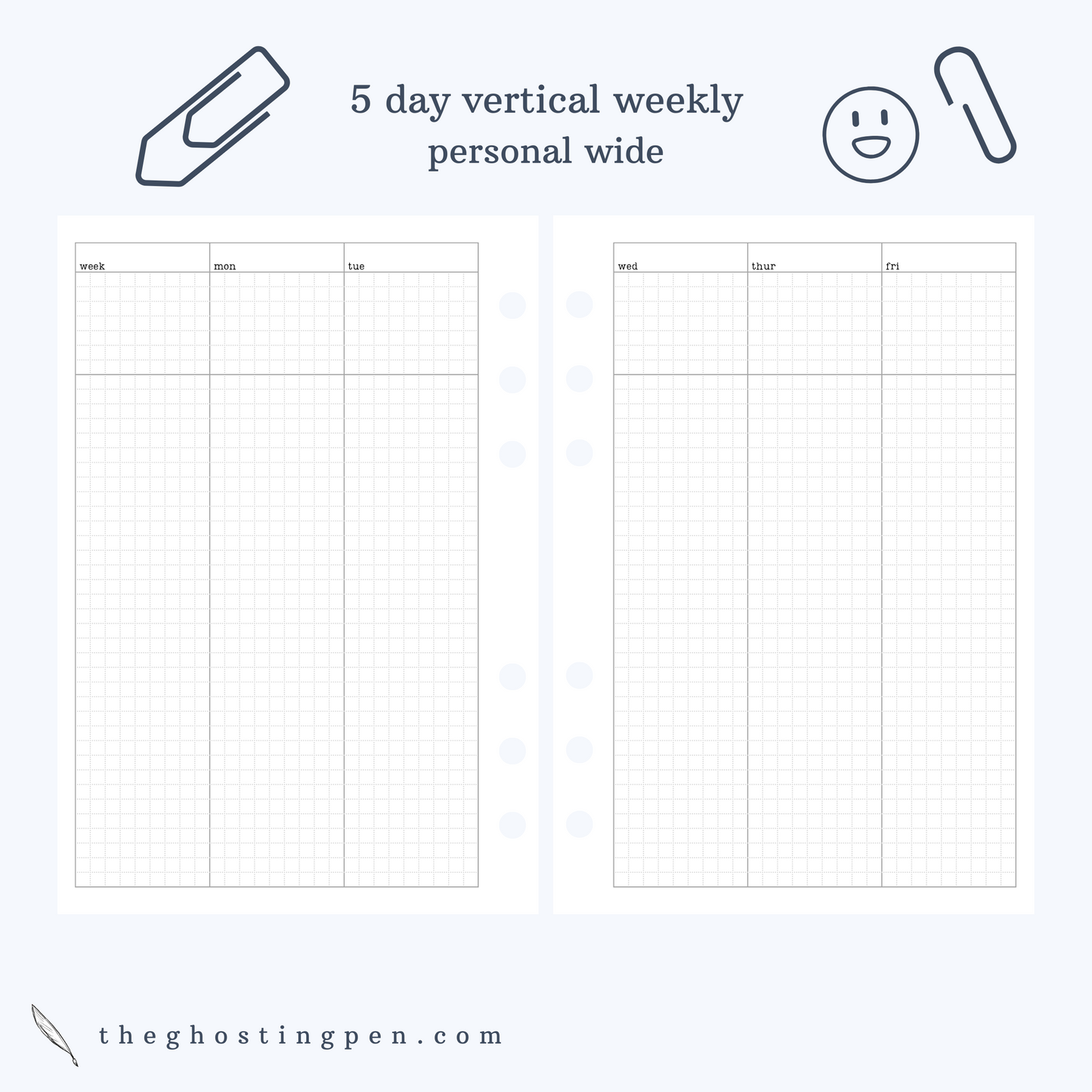 5 day vertical weekly (Lindsey's work weekly)