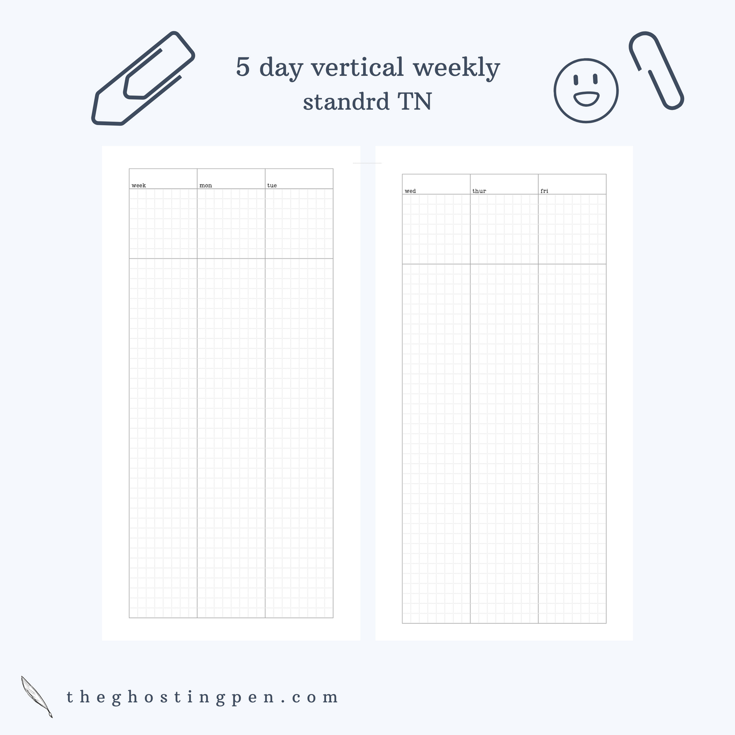 5 day vertical weekly (Lindsey's work weekly)