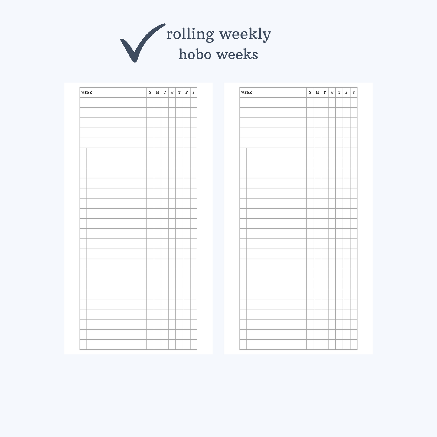 rolling weekly