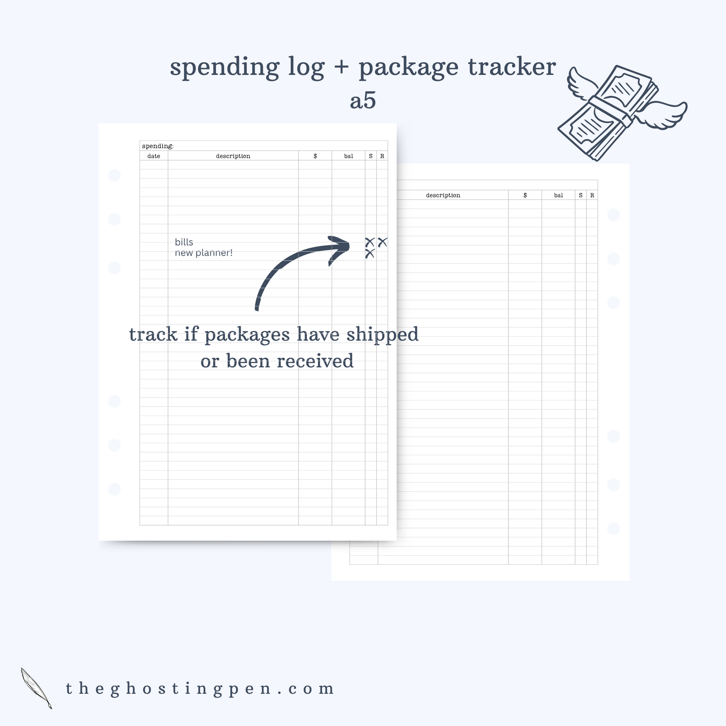 spending log + package tracker