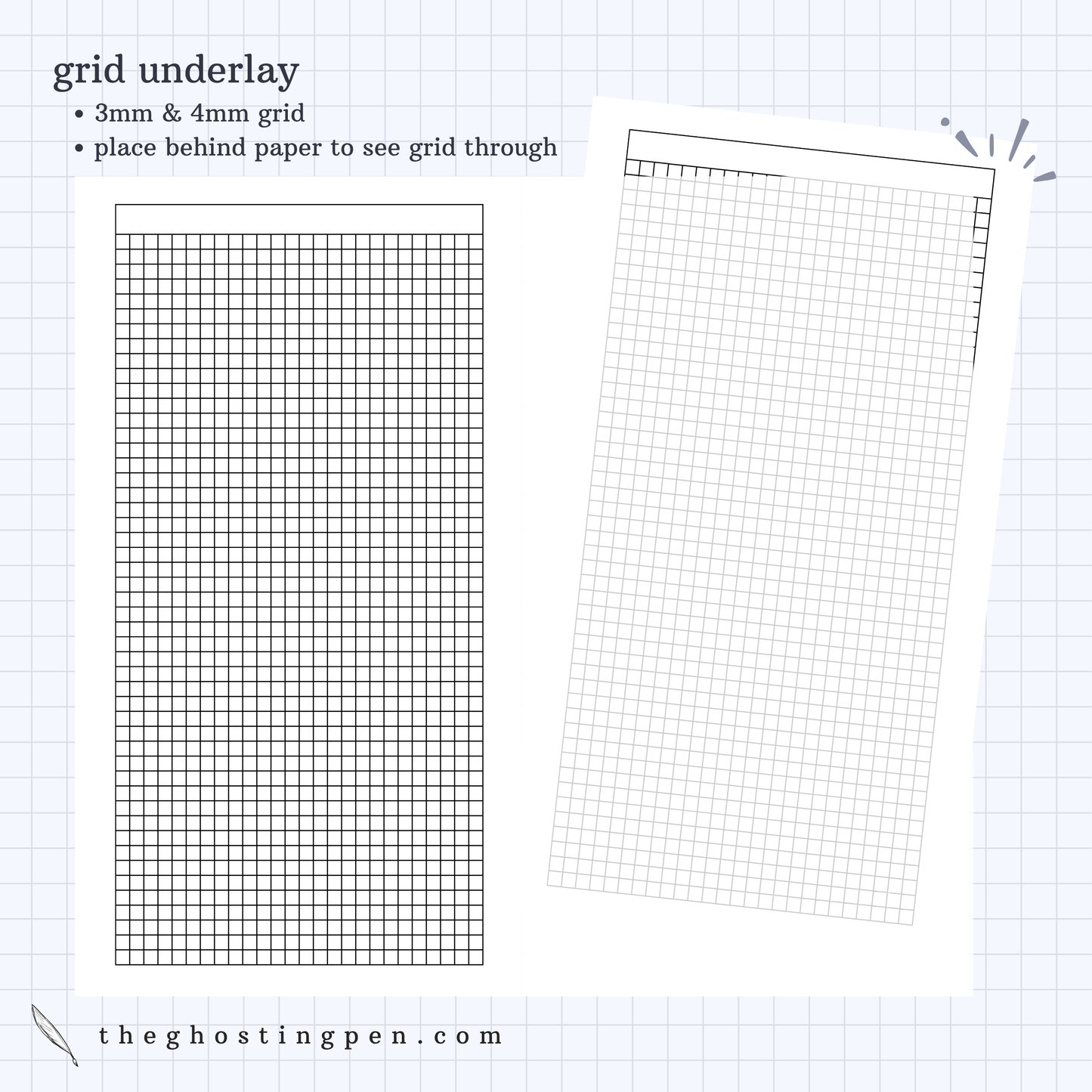 traveler's notebook underlay grid guides